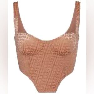 NWT SKIMS Velvet Corset Bustier Logo Crop Top Size Small